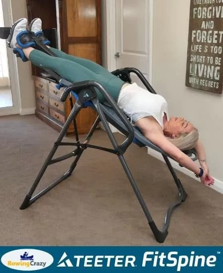 Zoe inverting on my Teeter Inversion Table