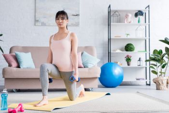 lady at home exercising for Prolapse or Pelvic Floor problems