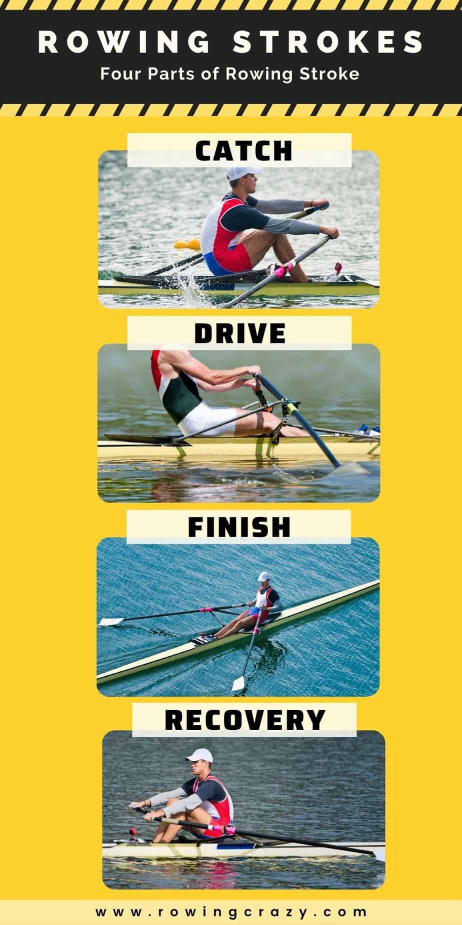4 parts of rowing stroke for sculling