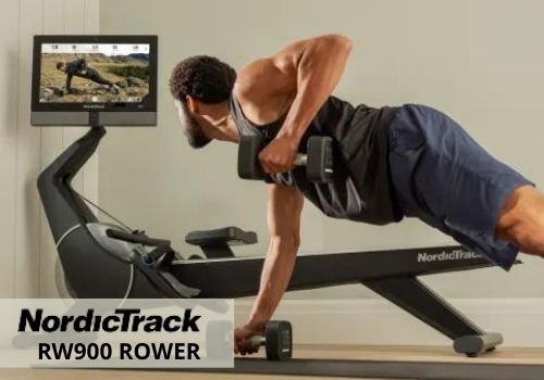 working out with the Nordictrack RW900 rower app