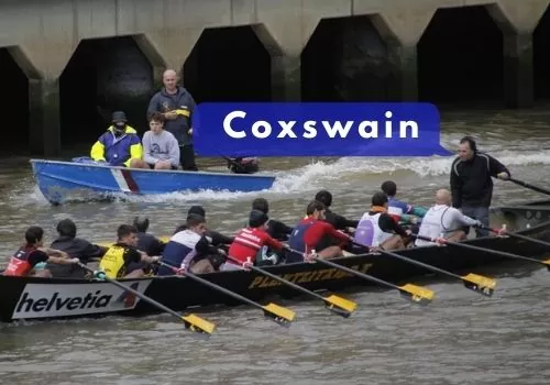 position of rowing coxswain on boat when racing