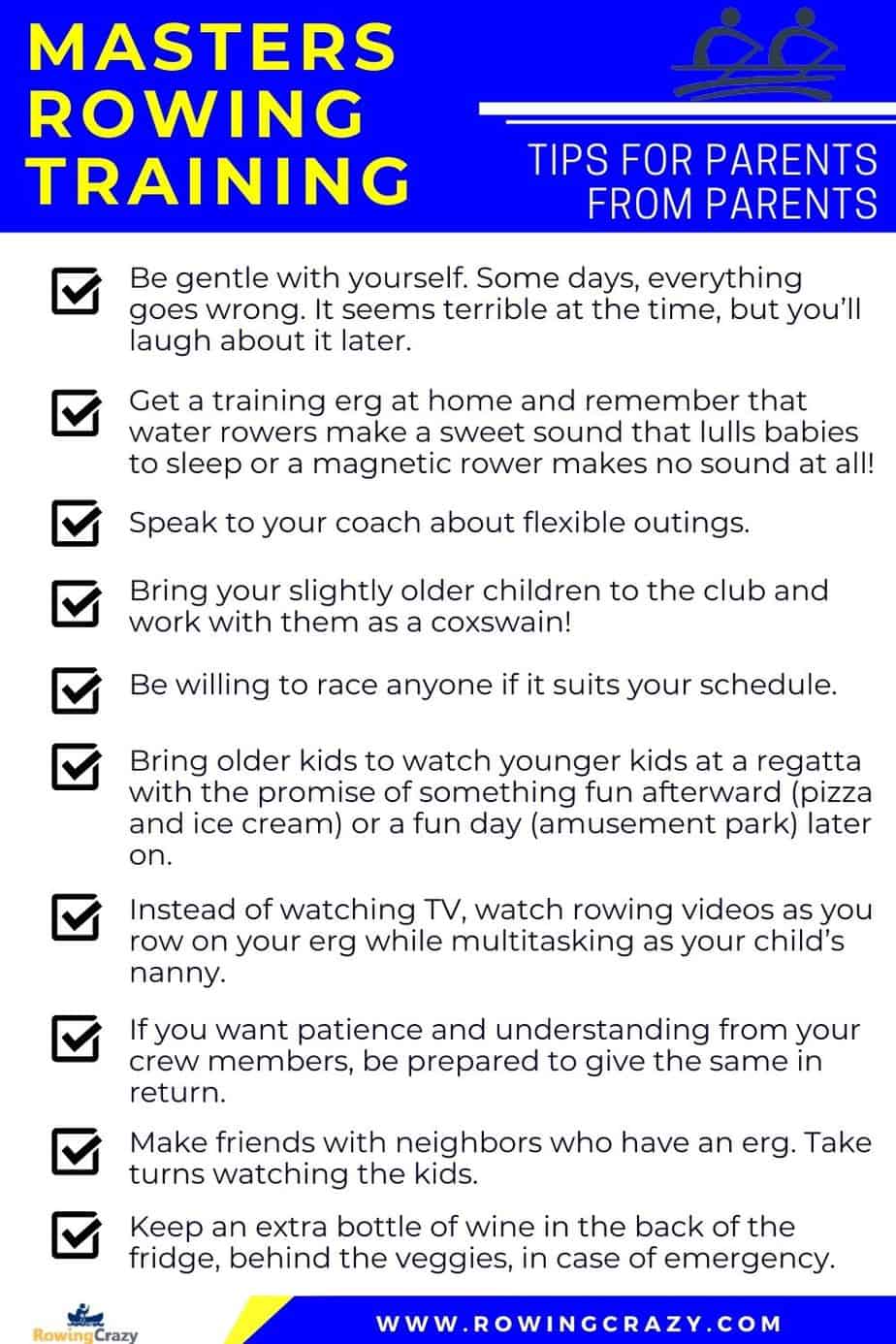 How to manager rowing training for parents - www.rowingcrazy.com 