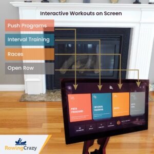 Workout options on Ergatta HD Touch Screen