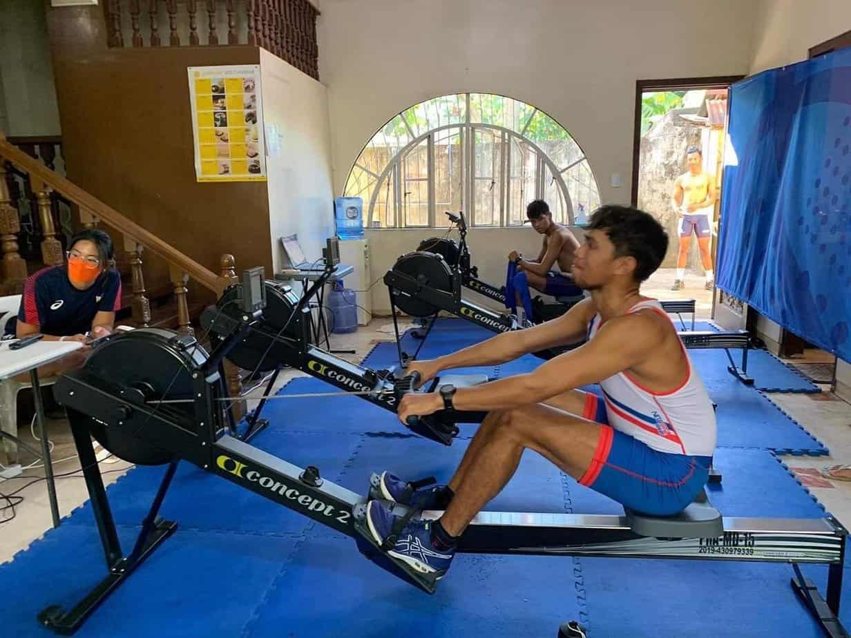 Philippines Rowing Team performing cross fit style workouts