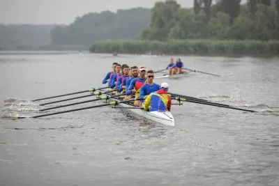 coxed eight in training