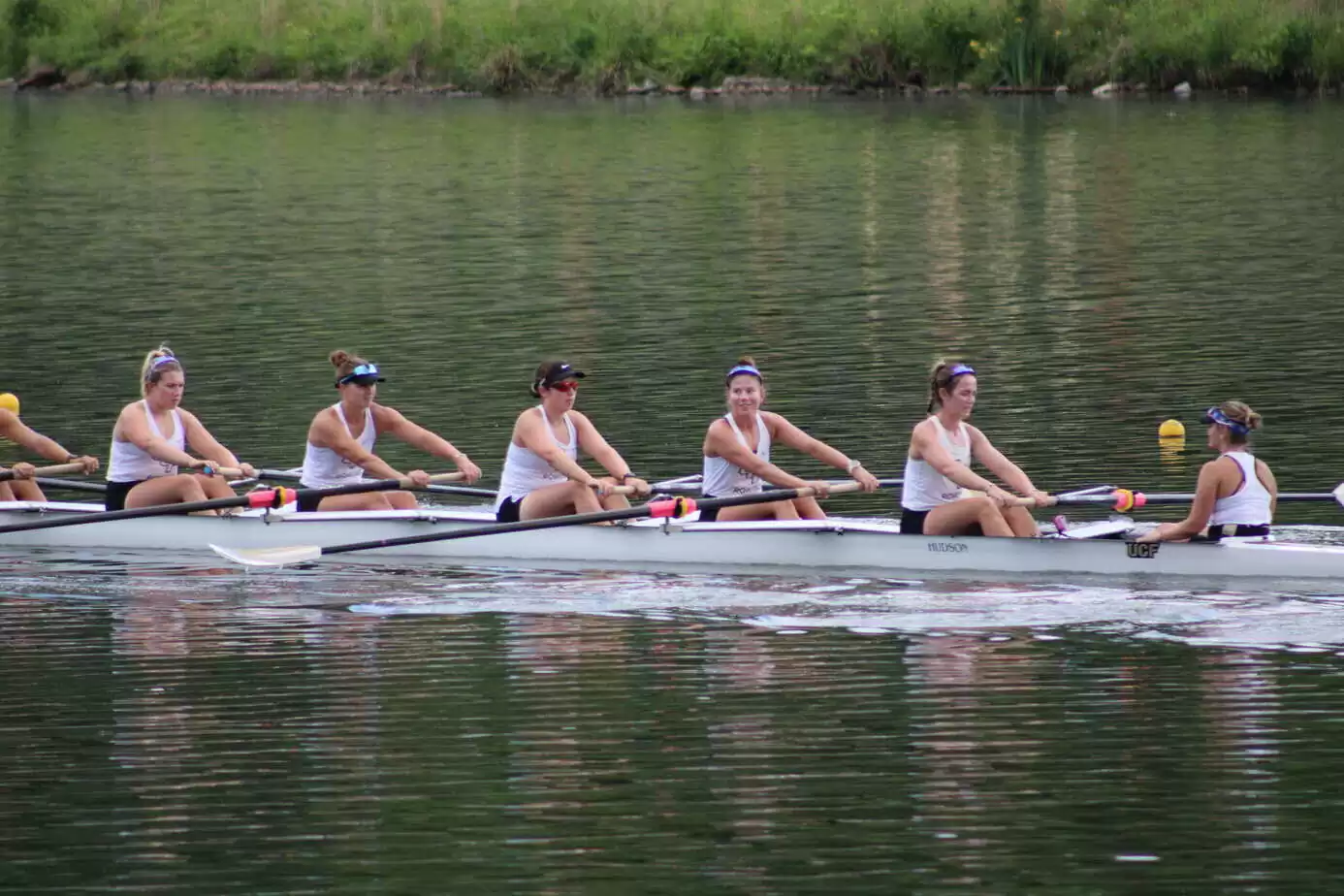 Women's 8 training session with a coxswain