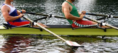 two rowers sculling