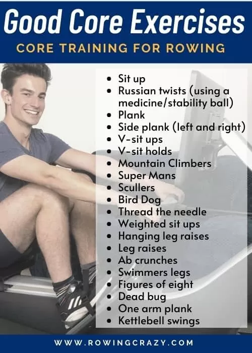 Good Core Strength Exercises For Rowing - www.rowingcrazy.com 