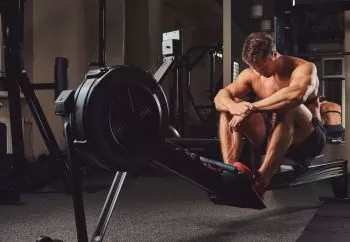 Rower Resting After Hard Workout