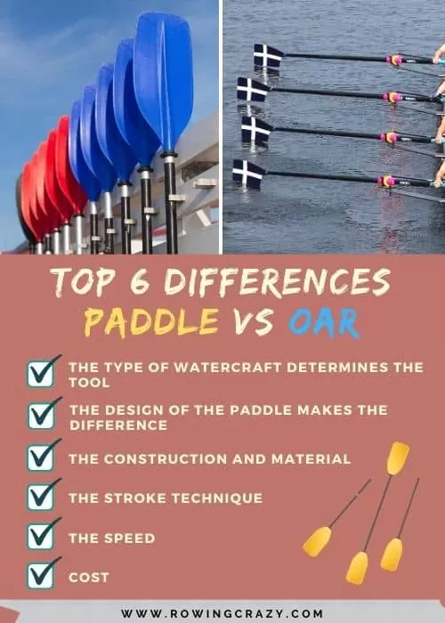 Top 6 Differences Between a Paddle and an Oar