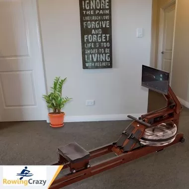 ERGATTA rower set up and waiting for the user