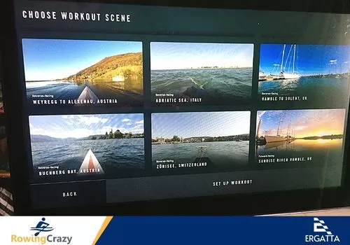 Ergatta Monitor Choose your workout scene for Open Row