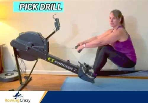 Physiotherapist and rowing coach Laura Tanley showing how to do the pick drill