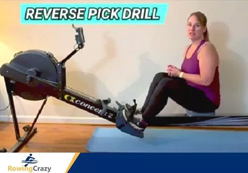 Rowing expert Laura Tanley explaining how to do the steps in a reverse pick drill