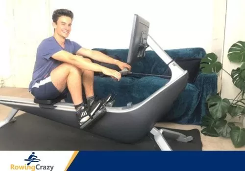 Max Secunda Working Out at Home on the Hydrow Rower