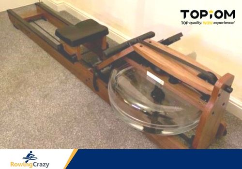 Topiom Water Rower shown with its clear water tank