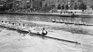 1912 semi-finals Eight rowing competition Summer Olympics - British Leander Club winning over Australasia Sydney Rowing Club