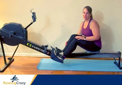Laura Tanley sitting on a rowing machine