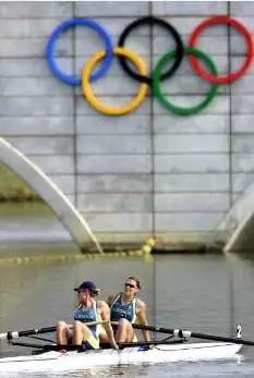 Rachael Taylor (Australian under the bridge at Sydney Olympic Regatta Centre)