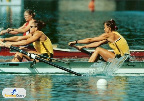 Tough racing at World Champs, Lac d'Aiguebelette France, 1997, Australian Women's Pair